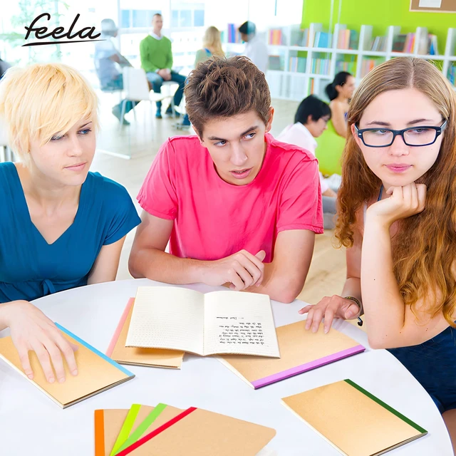 Alt view image 7 of 7 - 16 Pack Composition Notebooks Bulk, Kraft Cover Lined Blank College Ruled Composition Travel Journals with Rainbow Spines For Women Students Business, 60 Pages, 8.3x 5.5, A5, 16 Colors