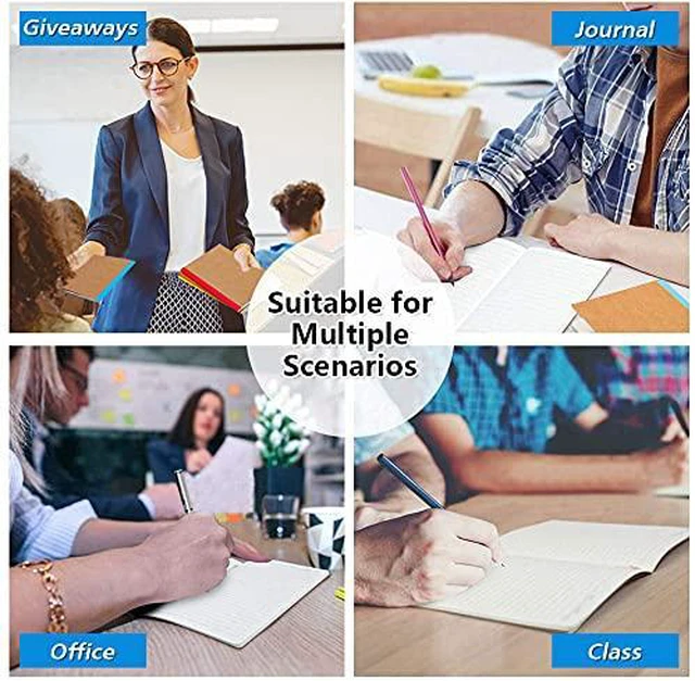 Alt view image 7 of 7 - 16 Pack Composition Notebooks Bulk, Kraft Cover Lined Blank College Ruled Composition Travel Journals with Rainbow Spines For Women Students Business, 60 Pages, 8.3x 5.5, A5, 8 Colors
