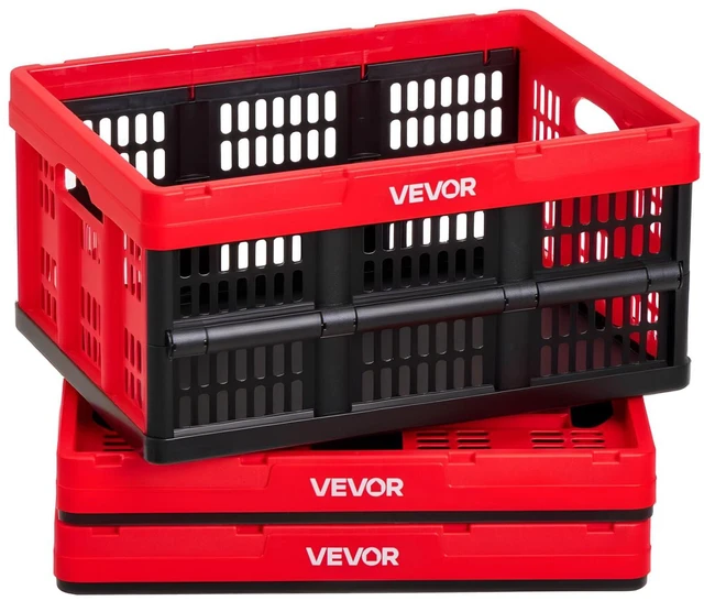 Main image of Plastic Collapsible Storage Bins, 32L 3 Packs, Stackable Folding Storage Crates with Handles, Holds 26 lbs Per Bin, Foldable Heavy Duty Containers, Space-Saving Baskets, for Home Organizing