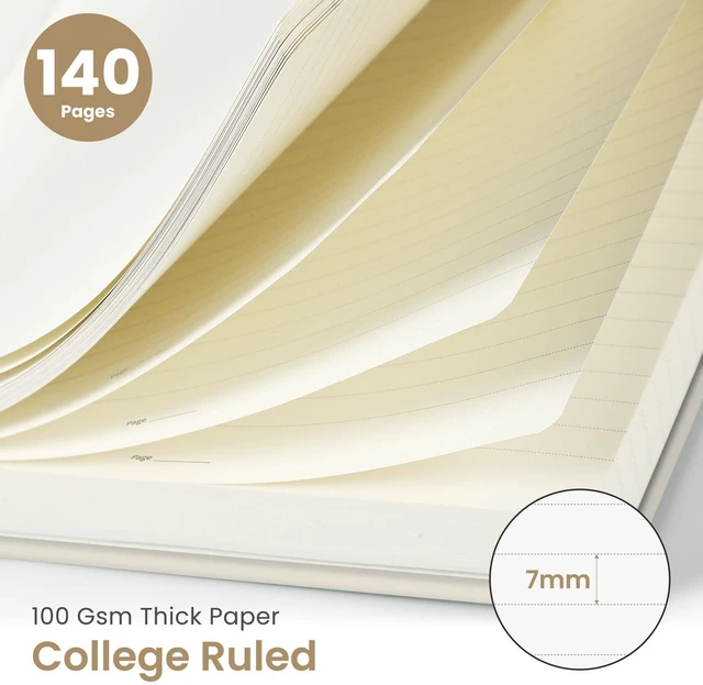 Alt view image 2 of 7 - 6 Pack Lined Notebooks for Work Hardcover Spiral Journal for Office Beige, 5.7" x 7.9" Spiral Journals for Writing, Bulk Work Notebooks, Note taking and School Supplies, 140 Pages
