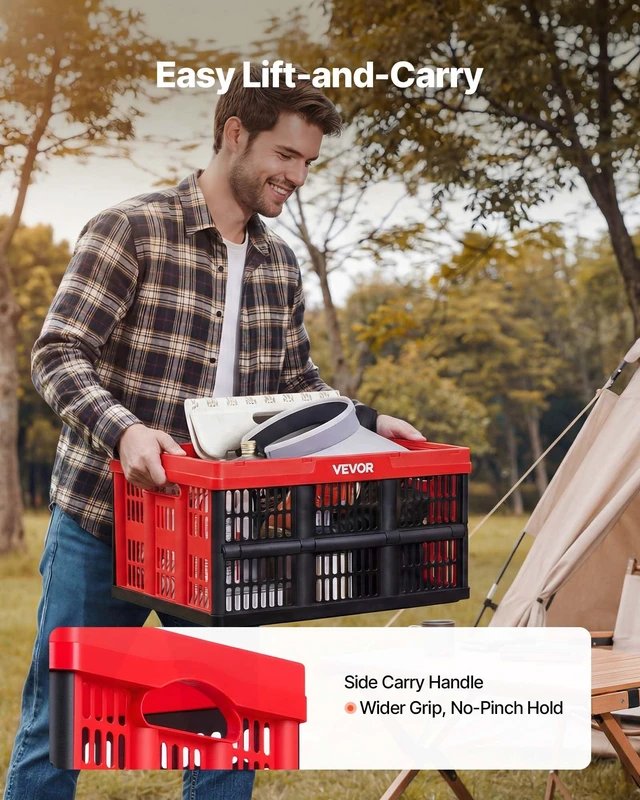 Alt view image 5 of 7 - Plastic Collapsible Storage Bins, 32L 3 Packs, Stackable Folding Storage Crates with Handles, Holds 26 lbs Per Bin, Foldable Heavy Duty Containers, Space-Saving Baskets, for Home Organizing
