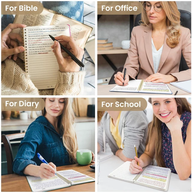 Alt view image 7 of 7 - 6 Pack Lined Notebooks for Work Hardcover Spiral Journal for Office Beige, 5.7" x 7.9" Spiral Journals for Writing, Bulk Work Notebooks, Note taking and School Supplies, 140 Pages