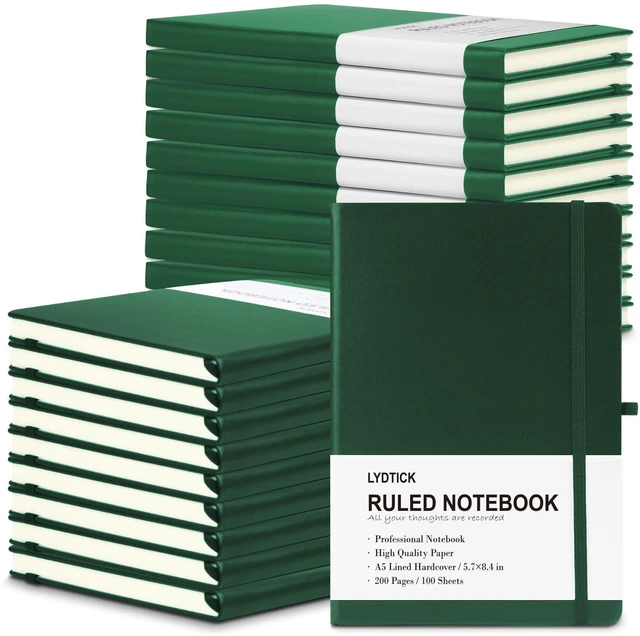 Main image of 20 Pack Journals for Writing College Ruled Notebooks Journal in Bulk, Hardcover Notebooks (200Pages) for Note Talking, Lined Bullet Journals for Home School Office, 5.7"x8.4", Dark Green