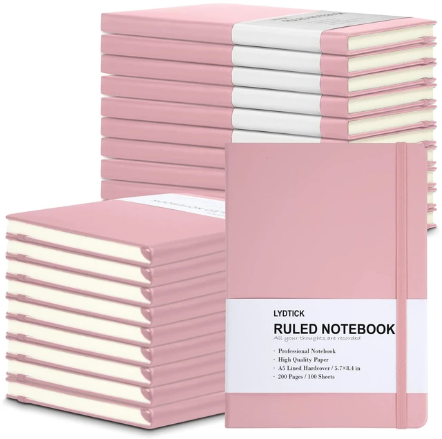 Main image of 20 Pack Journals for Writing College Ruled Notebooks Journal in Bulk, Hardcover Notebooks (200Pages) for Note Talking, Lined Bullet Journals for Home School Office, 5.7"x8.4", Pink
