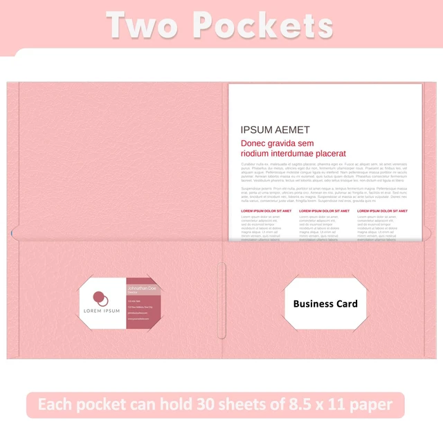 Alt view image 4 of 7 - Two Pocket Folders, Paper Folders with Pockets, 30 Pack, Pink 2 Pocket Folders Fit Letter Size Paper, Paper File Folder for School Office Home Business