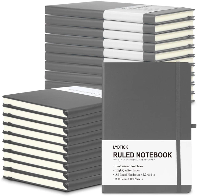 Main image of 20 Pack Journals for Writing College Ruled Notebooks Journal in Bulk, Hardcover Notebooks (200Pages) for Note Talking, Lined Bullet Journals for Home School Office, 5.7"x8.4", Grey