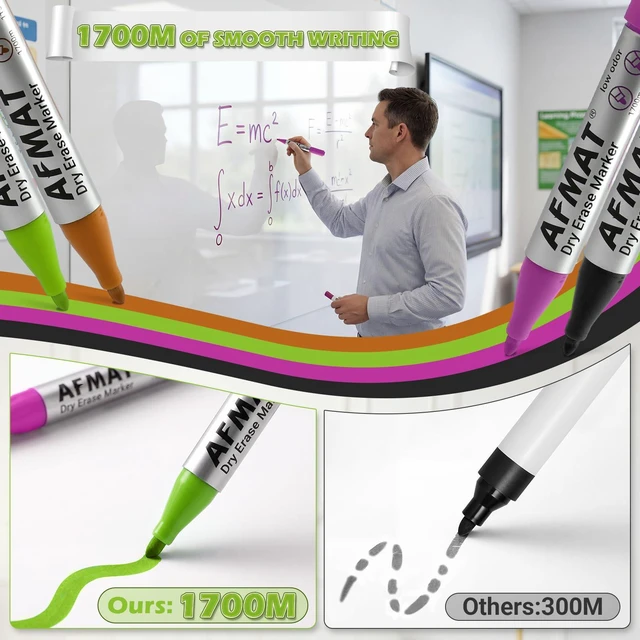 Alt view image 4 of 7 - Whiteboard Sticker for Wall, 48" x 36" White Board Paper, Super Sticky Dry Erase Wallpaper, Peel and Stick Dry Erase Board with 3 Markers, No Ghosting Whiteboard Paper for Home Office Classroom
