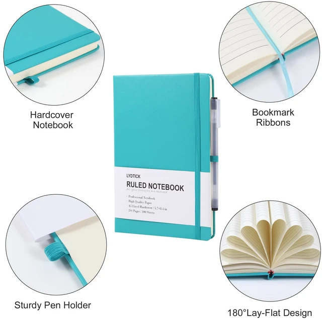 Alt view image 3 of 7 - 20 Pack Journals for Writing College Ruled Notebooks Journal in Bulk, Hardcover Notebooks (200Pages) for Note Talking, Lined Bullet Journals for Home School Office, 5.7"x8.4", Emerald