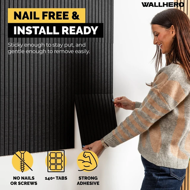 Alt view image 2 of 6 - Large Bulletin Board, Tack Board, 59"x36" | 15 Pack | Wall Pin Board, Cork Board Alternative for Walls, Tablero de Corcho para Pared, Cord Board for Wall (Black Slats)