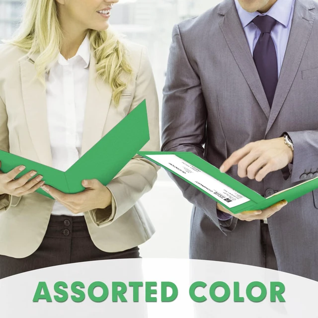 Alt view image 6 of 7 - Two Pocket Folders, Paper Folders with Pockets, 50 Pack, Green 2 Pocket Folders Fit Letter Size Paper, Paper File Folder for School Office Home Business