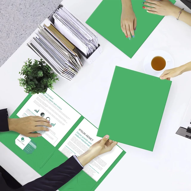 Alt view image 7 of 7 - Two Pocket Folders, Paper Folders with Pockets, 50 Pack, Green 2 Pocket Folders Fit Letter Size Paper, Paper File Folder for School Office Home Business