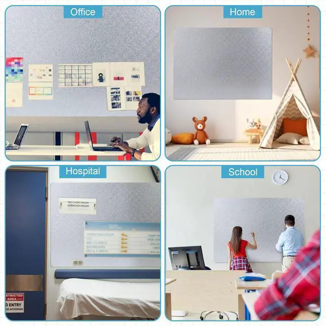 Alt view image 4 of 7 - Magnetic Board Steel, Display Magnetic, Silver, 24 x 36 Inch Magnet Bulletin Boards for Walls Notes Photos for Home, Office, Classroom, Pre Drilled with Screws and Dry Wet Erase Feature