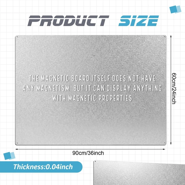 Alt view image 2 of 7 - Magnetic Board Steel, Display Magnetic, Silver, 24 x 36 Inch Magnet Bulletin Boards for Walls Notes Photos for Home, Office, Classroom, Pre Drilled with Screws and Dry Wet Erase Feature