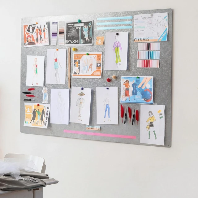 Alt view image 5 of 7 - Magnetic Board Steel, Display Magnetic, Silver, 24 x 36 Inch Magnet Bulletin Boards for Walls Notes Photos for Home, Office, Classroom, Pre Drilled with Screws and Dry Wet Erase Feature