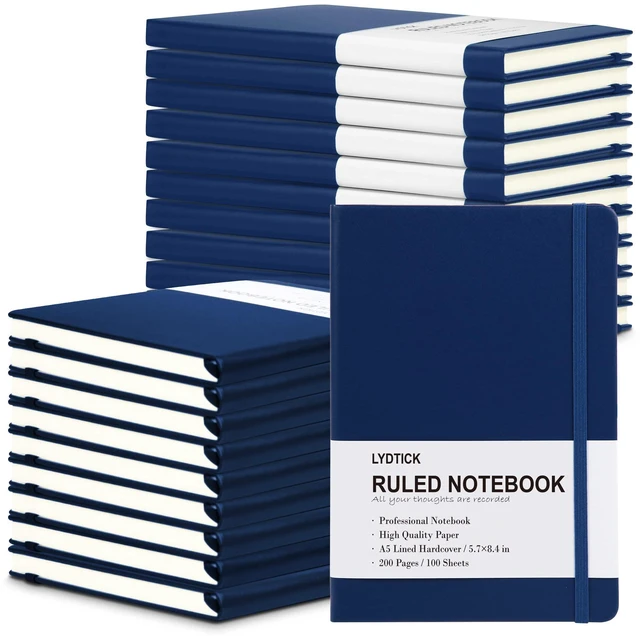 Main image of 20 Pack Journals for Writing College Ruled Notebooks Journal in Bulk, Hardcover Notebooks (200Pages) for Note Talking, Lined Bullet Journals for Home School Office, 5.7"x8.4", Navy