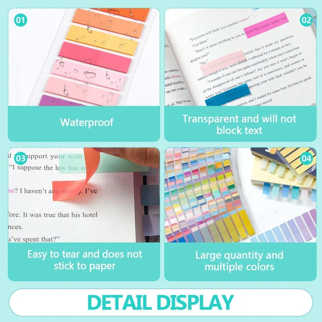 Alt view image 4 of 7 - 8000 Pcs Annotation Tabs, 40 Colors Writable Sticky Tabs for Book Rainbow Gradient Tabs Feature a Transparent Writable Design for Annotating Books, Bible Pages, Journals and Study Notes