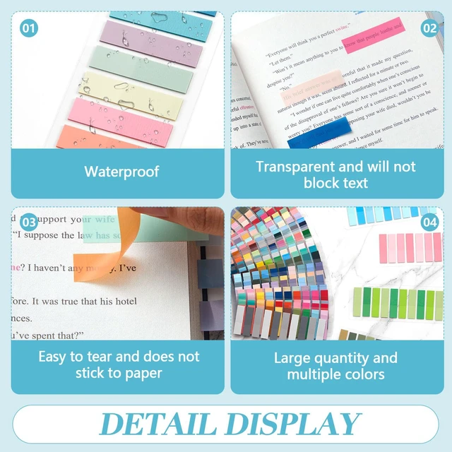 Alt view image 3 of 7 - 8000 Pcs Annotation Tabs, 40 Colors Writable Sticky Tabs for Book Soft Pastels Tabs Feature a Transparent Writable Design for Annotating Books, Bible Pages, Journals and Study Notes