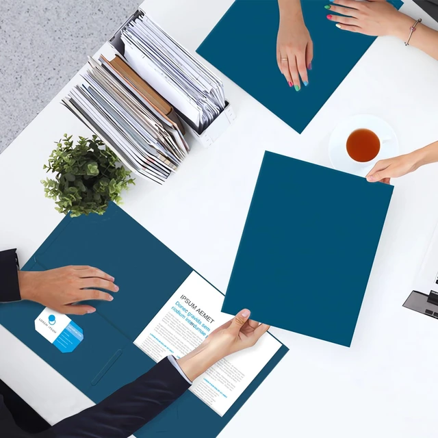 Alt view image 7 of 7 - Two Pocket Folders, Paper Folders with Pockets, 30 Pack, DarkBlue 2 Pocket Folders Fit Letter Size Paper, Paper File Folder for School Office Home Business