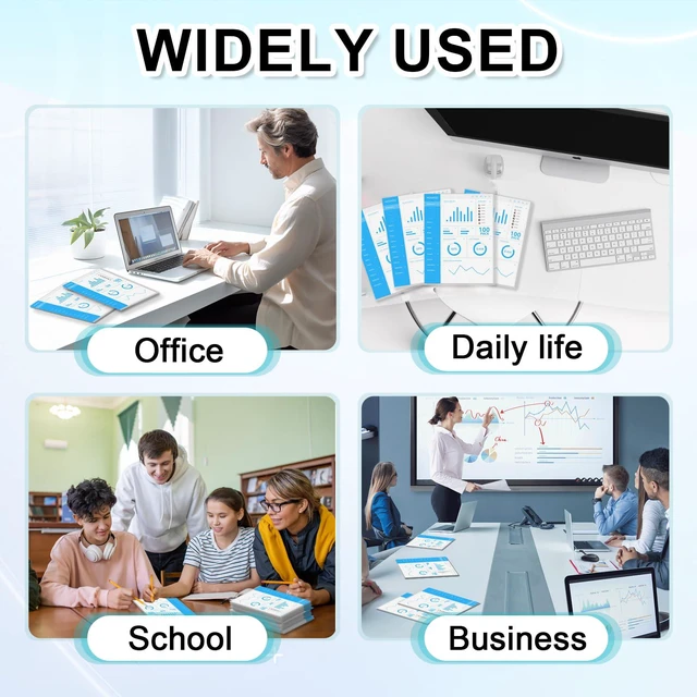 Alt view image 6 of 7 - 100Pcs Clear Document Folder, Clear Plastic File Folders Letter Size Transparent Plastic Sleeves for Paper 8.5x11, Heavy Duty L-type Top Side Loading Project Folders For Home, Office, School Use