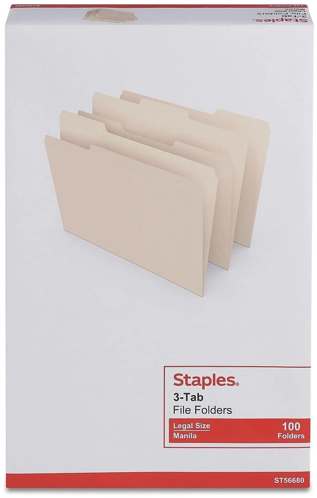 Alt view image 3 of 5 - File Folders, Legal Size, 1/3-Cut Tabs, Manila, 200/Carton Durable paper stock for everyday legal-size document organization
