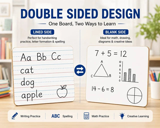 Alt view image 2 of 6 - 36 Pack Small White Board, Double Sided Lined Dry Erase Boards with Lines 9x12 Mini Whiteboard with 36 Markers, 36 Erasers for Handwriting Practice, Teacher & Student Supplies, Classroom Must Have
