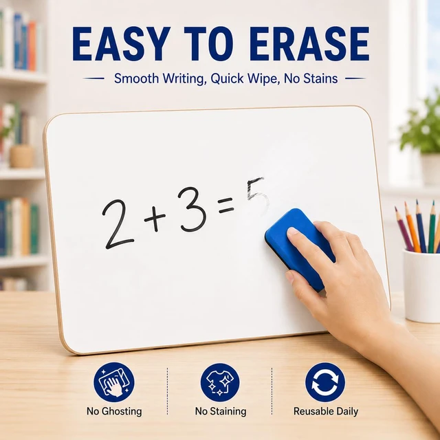 Alt view image 3 of 6 - 36 Pack Small White Board, Double Sided Lined Dry Erase Boards with Lines 9x12 Mini Whiteboard with 36 Markers, 36 Erasers for Handwriting Practice, Teacher & Student Supplies, Classroom Must Have