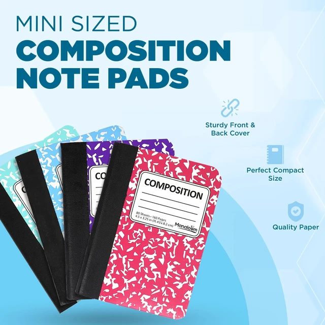 Alt view image 2 of 5 - Mini Composition Notebooks, Small Pocket Sized Notebook for Students, College Office, Journal Notebooks, 4 Colors - 4.5" x 3.25" - 80 Sheets/Book - (Bulk - 48 Pack)