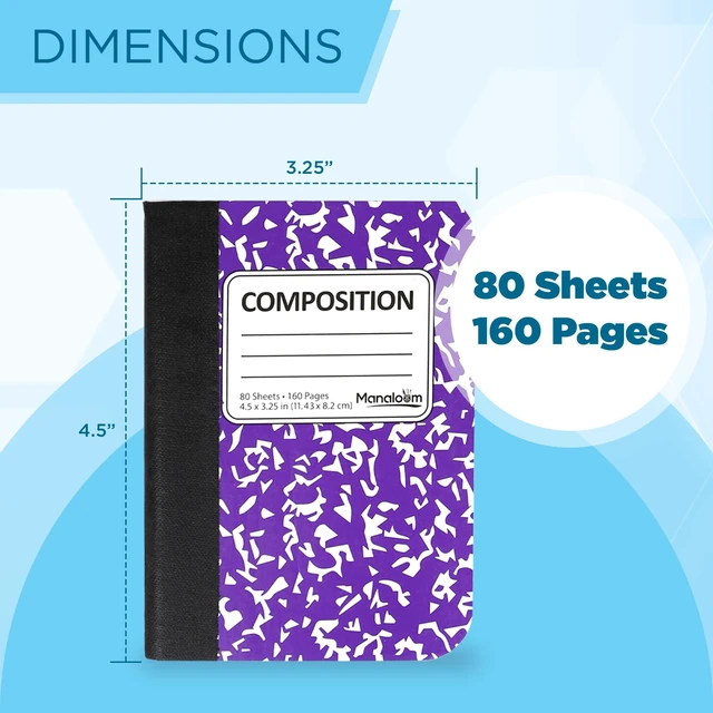 Alt view image 3 of 5 - Mini Composition Notebooks, Small Pocket Sized Notebook for Students, College Office, Journal Notebooks, 4 Colors - 4.5" x 3.25" - 80 Sheets/Book - (Bulk - 48 Pack)
