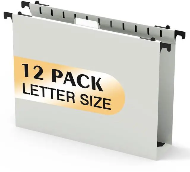 Main image of Plastic Hanging File Folder, 12 Pack, Letter Size, Glacier Gray Extra Capacity,12 Pack Reinforced Hang Folders,Heavy Duty 2 Inch Expansion,Filing Cabinet Folder for Bulk Files/Medical Chart