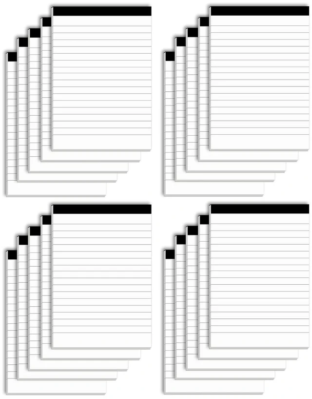 Main image of Notepads Bulk for Daily Planning and Organization of Work 4 x 6-inches Ruled Pages Thick Bright White Paper 30 Pages Note Pads College Ruled Pack of 20
