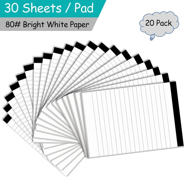 Alt view image 3 of 7 - Notepads Bulk for Daily Planning and Organization of Work 4 x 6-inches Ruled Pages Thick Bright White Paper 30 Pages Note Pads College Ruled Pack of 20
