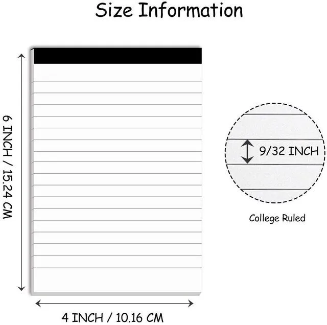 Alt view image 2 of 7 - Notepads Bulk for Daily Planning and Organization of Work 4 x 6-inches Ruled Pages Thick Bright White Paper 30 Pages Note Pads College Ruled Pack of 20