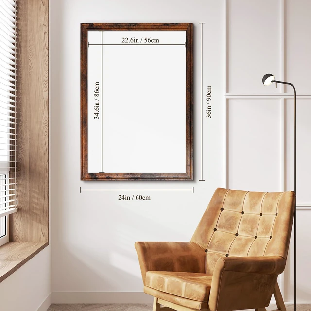 Alt view image 3 of 7 - Dry Erase Board, 36" x 24" Magnetic Whiteboard, Vintage Brown Wood Framed Decorative White Board, Wall-Mounted Notice Board, For School, Office, Home, 8 Magnets 4 Markers 1 Eraser