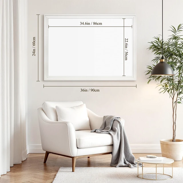 Alt view image 3 of 7 - Dry Erase Board, 24" x 18" Magnetic Whiteboard, White Wood Framed Decorative White Board, Wall-Mounted Notice Board, For School, Office, Home, 8 Magnets 4 Markers 1 Eraser