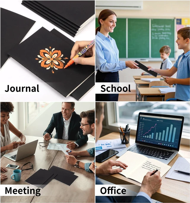 Alt view image 7 of 7 - 24 Pack A5 Black Cover College Ruled Notebooks Bulk, Journaling Notebooks A5 Lined College Ruled Notebook, 8.3x5.5 Inches 60 Pages Travel Journal Notebooks Set for Work, School, Writing: Amazon.com