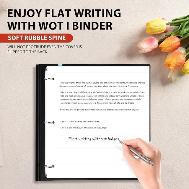 Alt view image 3 of 7 - 1.5 Inch Telescoping 3 Ring Binder 6 Pack Customizable Front Cover / Clear Catalog Pocket / Holds 370 Sheets / Pastel Colors / School Office Supplies