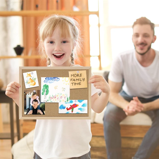Alt view image 4 of 6 - Cork Boards for Office with Pin Oak Wood Board 2 Pack,11X15 Cork Board Bulletin Board Hanging Corkboards for Office Home School Message Board or Vision Board Decoration