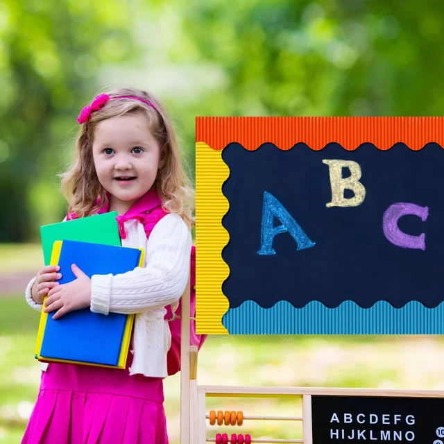 Alt view image 6 of 7 - 24 Rolls 1200 ft Scalloped Bulletin Board Borders,24 Colors Decorative Classroom Bulletin Board Trim, Poster Decor for Back to School, Teacher, Students, White Cork Wall Locker