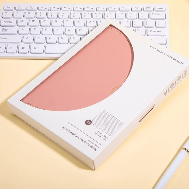 Alt view image 5 of 7 - Journal for Women Leather Journaling Notebooks Hardcover Diary Pink Buckle Closure, A5 Journals for Writing, 100 GSM Lined Journal for Business Work School, Note Taking, 5.9" x8.5"