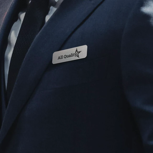 Alt view image 5 of 7 - Black Name Tag Blanks 25 Pack, 1" x 3", Round Corners, DIY Engravable Plastic Badges with Magnetic Backing Badges