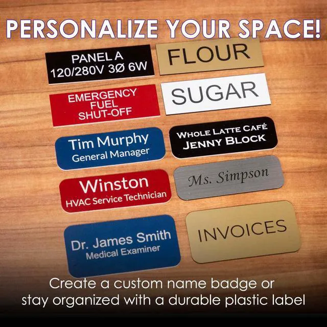 Alt view image 4 of 7 - White Name Tag Blanks 25 Pack, 1.5" x 3", Round Corners, Durable Plastic Badges with Magnetic Backing for Office & Events Badges