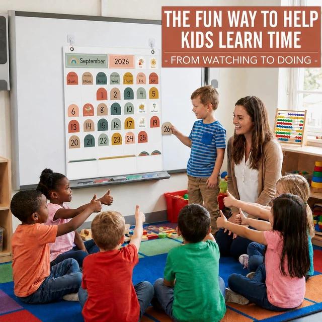 Alt view image 3 of 7 - Classroom Monthly Calendar Pocket Chart for Kids Learning, 105 Cards Wall Boho Calendar and Weather, Teacher Supplies for Kindergarten Preschool Elementary Homeschool