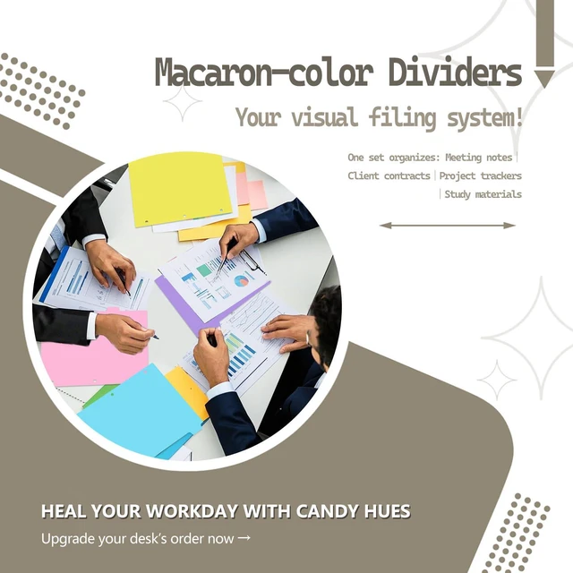 Alt view image 5 of 7 - 8-tabs 6 Set Binder Dividers with Tabs,Plastic Index with Label,Colorful Dividers for 3 Ring Binder (48)