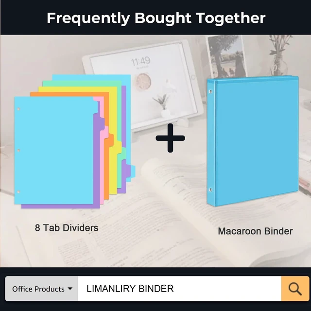 Alt view image 7 of 7 - 8-tabs 6 Set Binder Dividers with Tabs,Plastic Index with Label,Colorful Dividers for 3 Ring Binder (48)