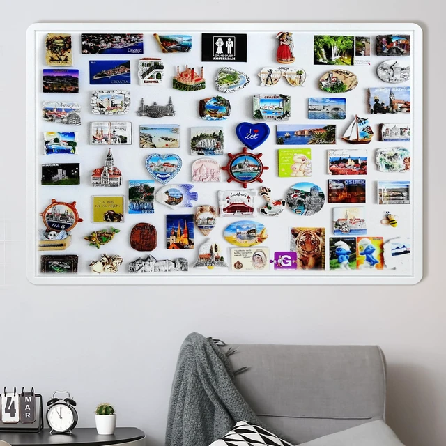 Alt view image 2 of 7 - Foldable Felt Bulletin Board for Wall, 60x36 inches, White Large Cork Board Alternative with 25 Pushpins, Decorative Photo Display Board Pin Board 5x3, For Home, Office & School