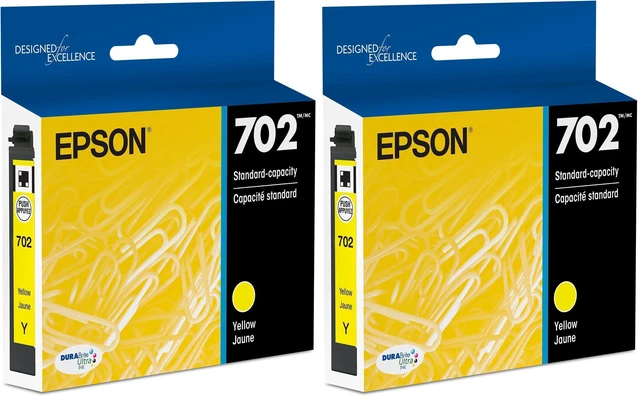 Main image of T702 DURABrite Ultra -Ink Standard Capacity Yellow -Cartridge (T702420-S) for Select Workforce Pro Printers, 1 Count (Pack of 2)