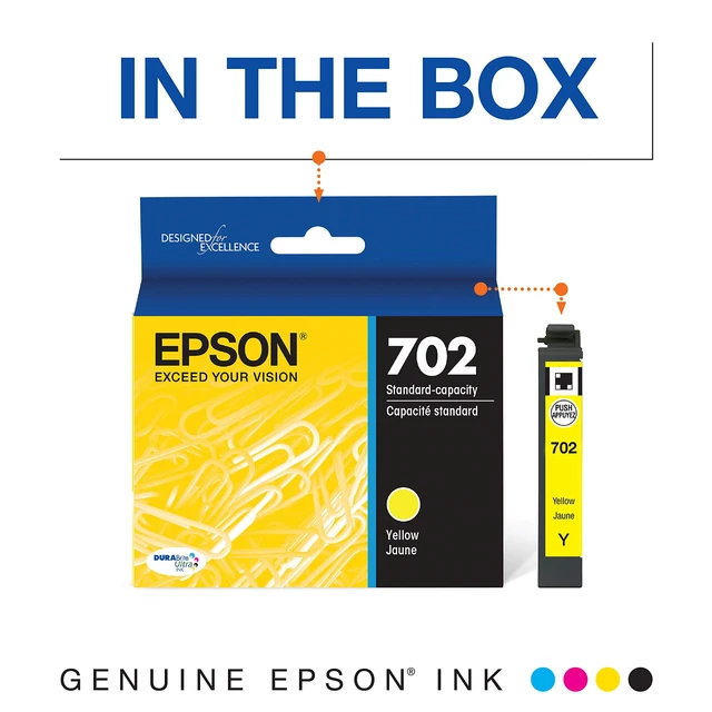 Alt view image 2 of 5 - T702 DURABrite Ultra -Ink Standard Capacity Yellow -Cartridge (T702420-S) for Select Workforce Pro Printers, 1 Count (Pack of 2)