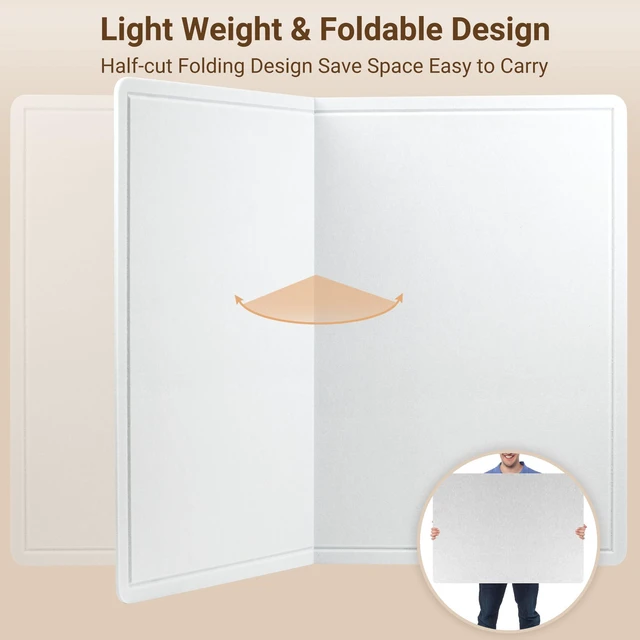 Alt view image 4 of 7 - Foldable Felt Bulletin Board for Wall, 60x36 inches, White Large Cork Board Alternative with 25 Pushpins, Decorative Photo Display Board Pin Board 5x3, For Home, Office & School