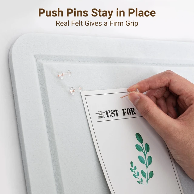 Alt view image 3 of 7 - Foldable Felt Bulletin Board for Wall, 60x36 inches, White Large Cork Board Alternative with 25 Pushpins, Decorative Photo Display Board Pin Board 5x3, For Home, Office & School