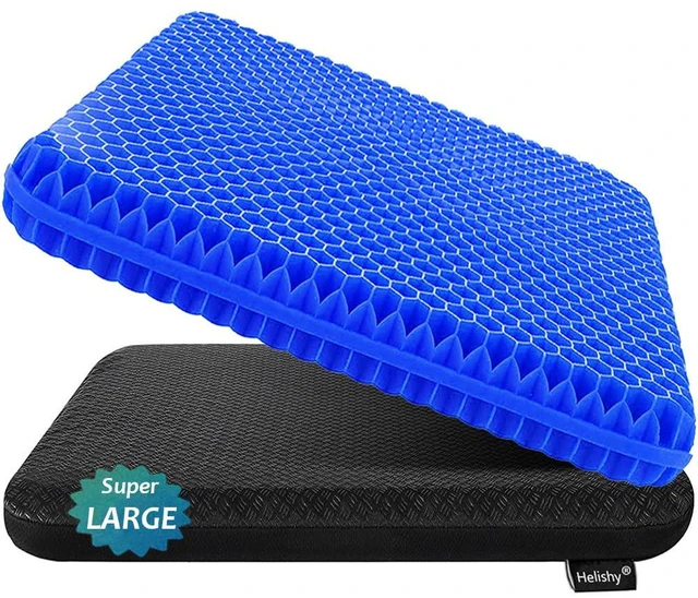 Main image of Gel Seat Cushion for Long Sitting, Super Large Gel Cushion Chair Pads with Non-Slip Cover for Home Office Car Seat Wheelchair, Soft Breathable Honeycomb Pressure Relief Cushion for Tailbone & Hip Pain